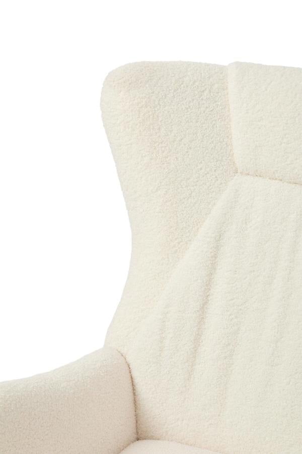 Living and Home White Lambswool Upholstered Rocking Chair