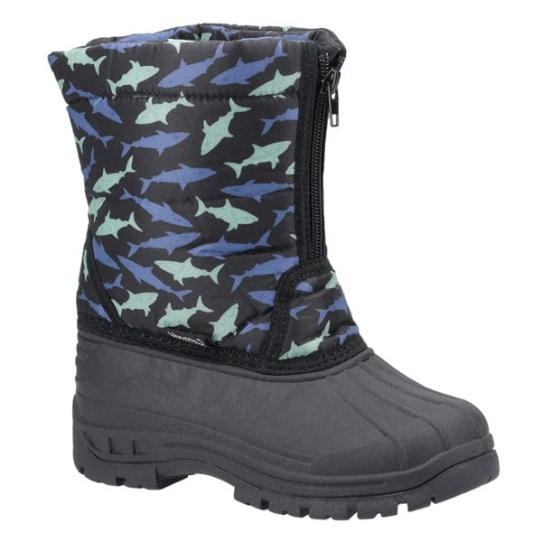 Cotswold Childrens/Kids Iceberg Shark Snow Boots - Black