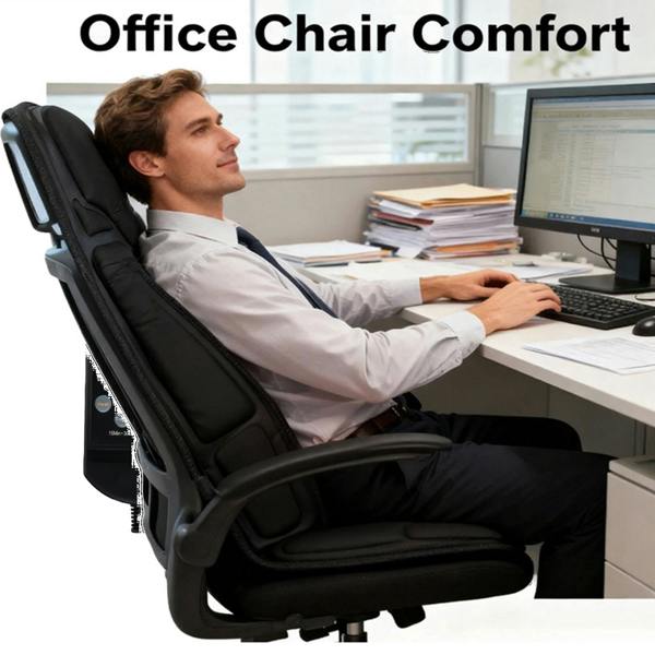 Gr8 Garden Heated Massage Seat Cushion 12V Car & Home 5 Motor Lumbar Back Heat Pad Electric