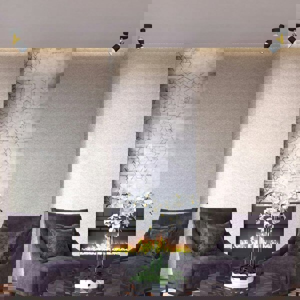 Milagro Joker Hand Made Ceiling Lamp In Matt Black With Luxurious Gold Detail Featuring Minmalistic Slender Cylinder Shades