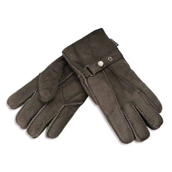 Nordvek Mens Sheepksin Gloves With Buckle Strap