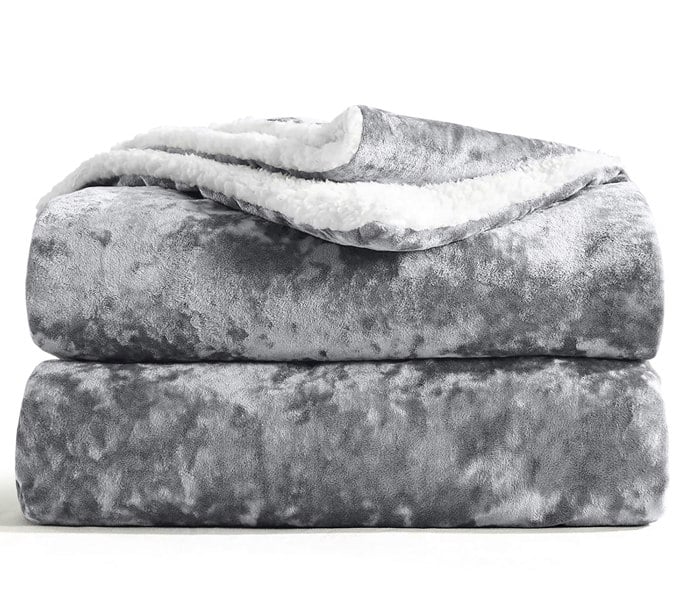 Velosso Crushed Velvet Sherpa Reverse Throw