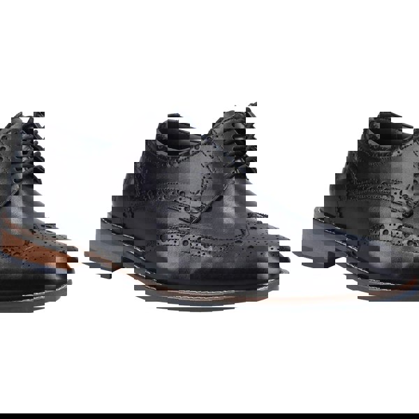 Hush Puppies Dustin Brogue Leather Men's Black Brogues Shoes