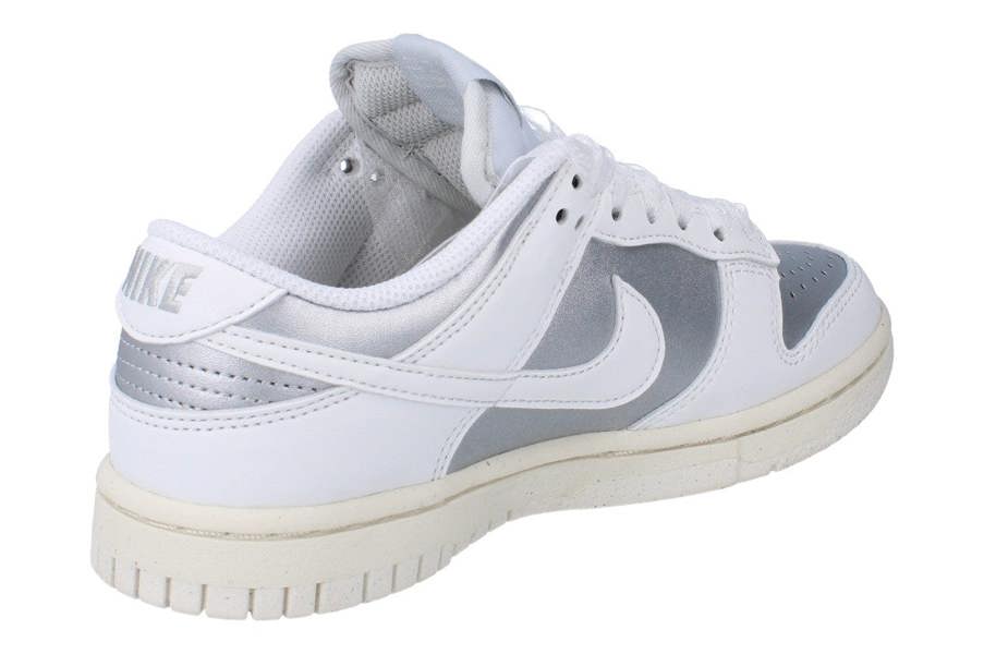 Nike Womens Dunk Low Next Nature Trainers Ib7311 Shoes  001 - Metallic Platinum Summit White 001 - Photo 2