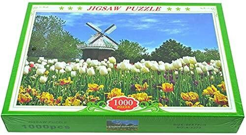 Shatchi 1000 Piece Tulips White Jigsaw Puzzle for Adults, Multicolour, Educational Indoor Toy