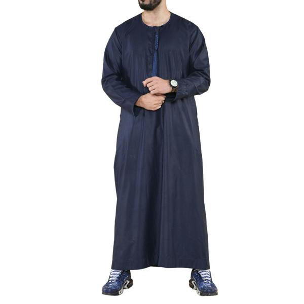 Infinity Leather Mens Thobe Jubba Saudi Islamic Arab Eid Emirati Kaftan Jubbah Tassel Robe