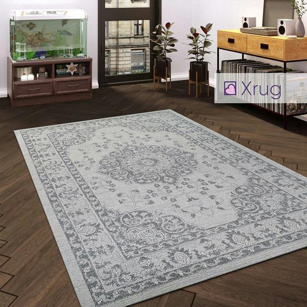 Cotton Rug Grey Vintage Oriental Pattern Large Small Runner Living Room Bedroom Carpet Mat
