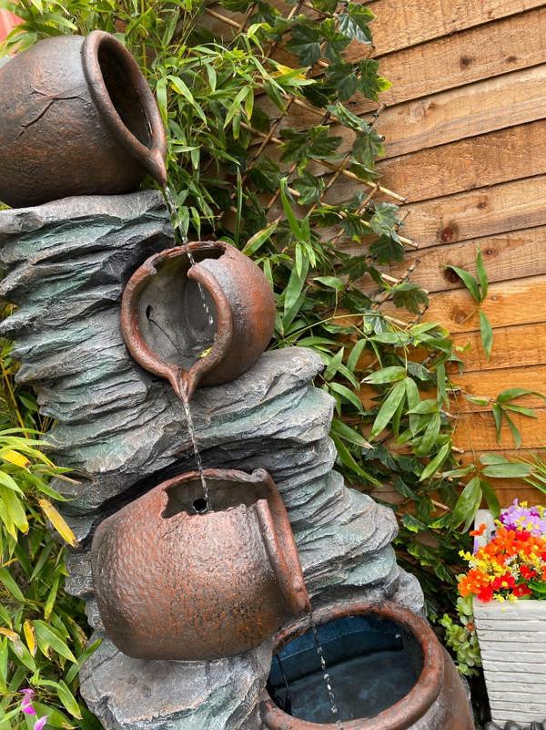 Tranquillity Water Features 4 Pouring Jugs on Rock Traditional Water Feature