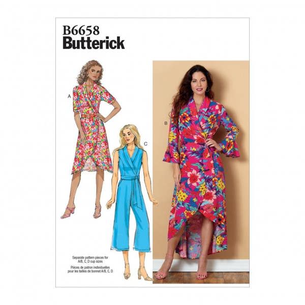 Butterick Sewing Pattern 6658, Dresses, Jumpsuits for Women, A5 (6-8-10-12-14) - Easy
