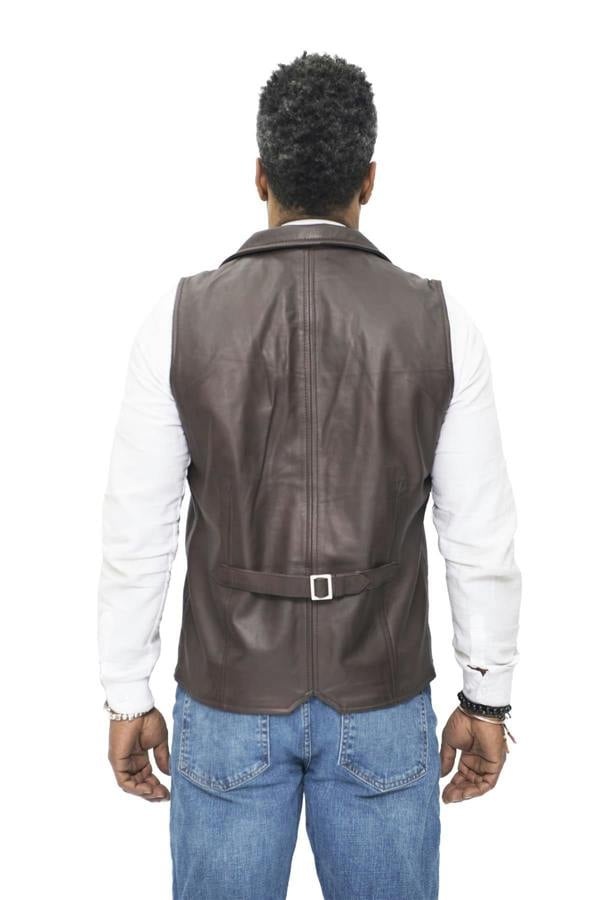 Infinity Leather Mens Smart Classic Leather Waistcoat-Bristol