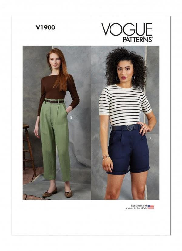 Vogue Sewing Pattern 1900, Shorts, Trousers for Women, B5 (8-10-12-14-16) - Easy