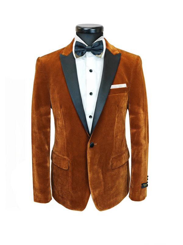 Men's Camel Velvet Dinner Jacket