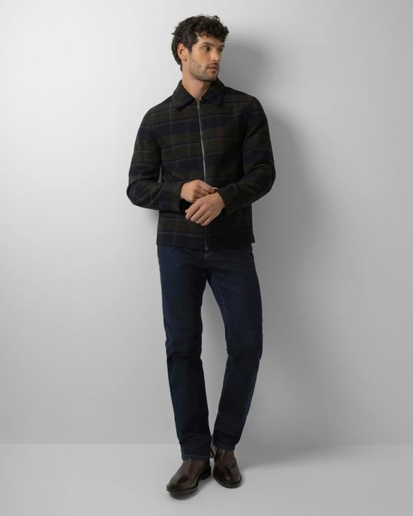 Steel & Jelly Malham - Check Wool Blend Harrington Jacket