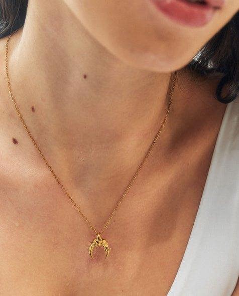 Elk & Bloom Roped Moment Twisted Horn 14K Gold Pendant Necklace