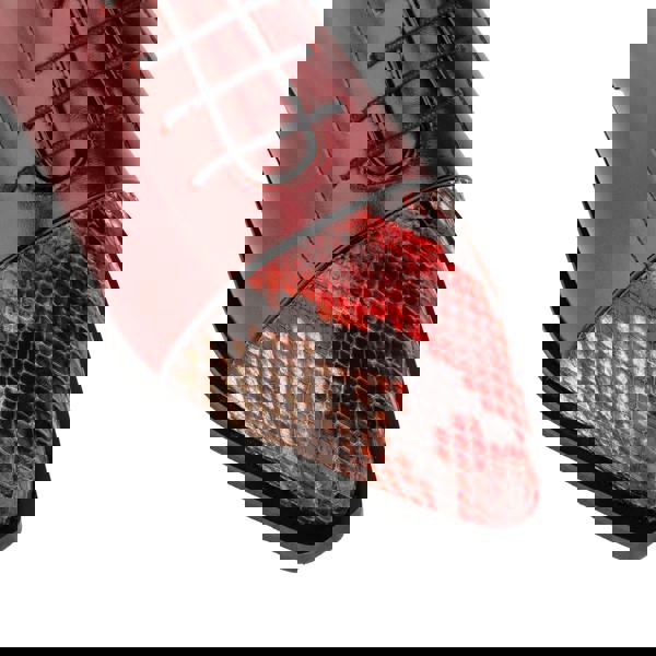 Embassy London Sloan - Red - Women's Leather Oxford with Snakeskin toe