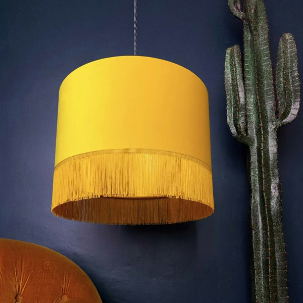 sunset yellow velvet lampshade