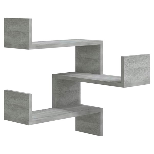 Berkfield Wall Corner Shelves 2 pcs Grey Sonoma 40x40x50 cm Engineered Wood