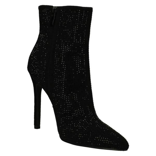 Spot On Ladies Diamante Covered High Heel Ankle Boots F51231