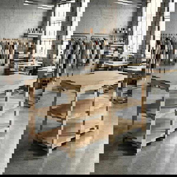 Arbor Garden Solutions Wooden Workbench MDF Top Depth-3ft With Double Shelf