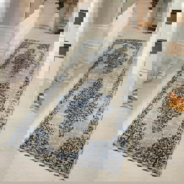 Saville Grey/Blue Vintage Rug | Luxury Hand-Woven Wool Rugs