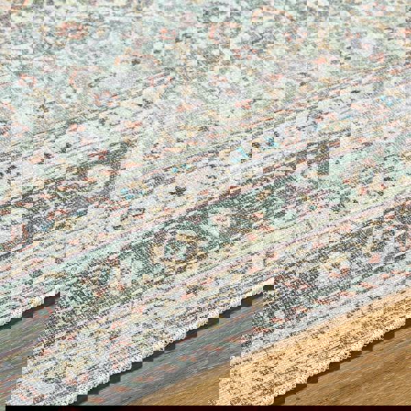 Livabliss Our Pnw Home Rainier-Washable Green Beige Brown Traditional Boho Vintage Rug