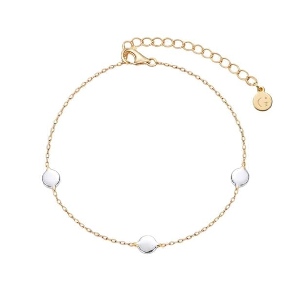 Gold Trip Two Tone Silver Disc Charm Bracelet