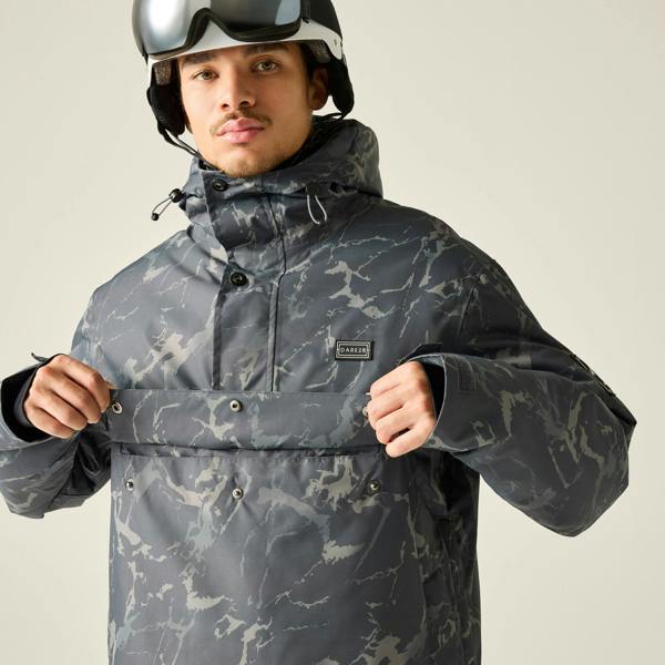 Dare 2B Mens Freeride III Cracked Overhead Ski Jacket - Black - 