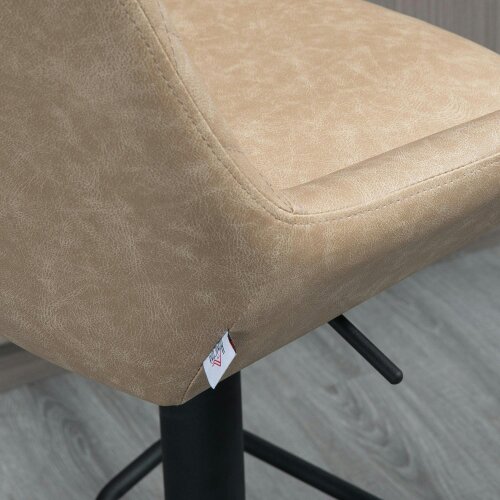 Wyld Haus Nihano Fabric Light Khaki Adjustable Retro Bar Stools Set Of 2 With Swivel Seats