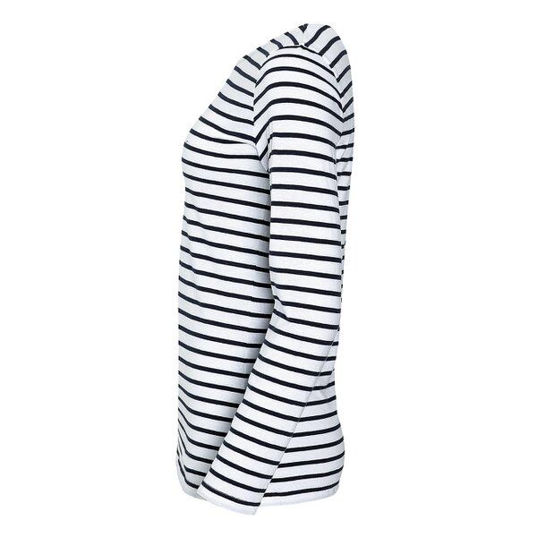 SOLS Womens/Ladies Marine Long Sleeve Stripe T-Shirt - White/Navy