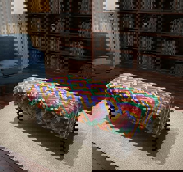 Premium Multi-Colour Trem Footstool Pouffe Ottoman Bench for Living Room - ISTOOLS