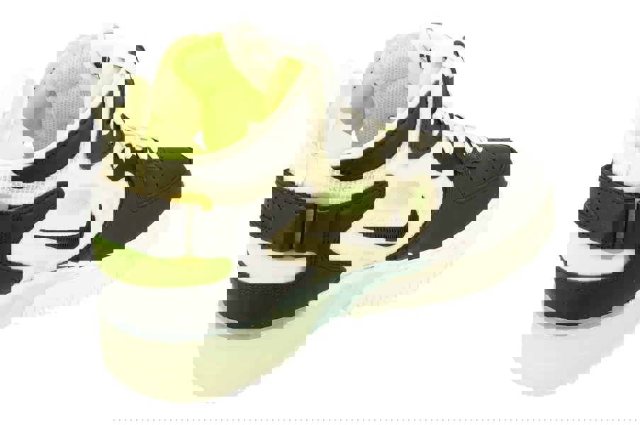 Nike Air Force 1 Mid React Mens Trainers Dq1872  100 - Sail Black Ghost Green 100 - Photo 2