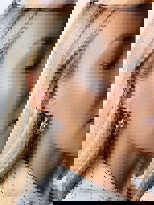 SVNX Ribbed Hoops in Silver Colour