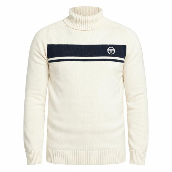 Sergio Tacchini Damarindo Knitted Turtle Neck Jumper Maritime Blue/Gardenia