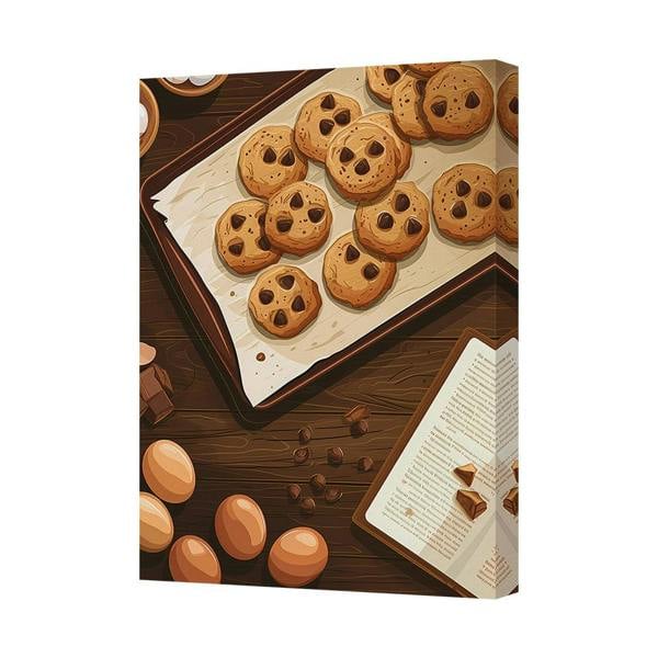 Benjamin Tate Design Contemporary Cookies On Tray Canvas Art Print Handmade In The UK