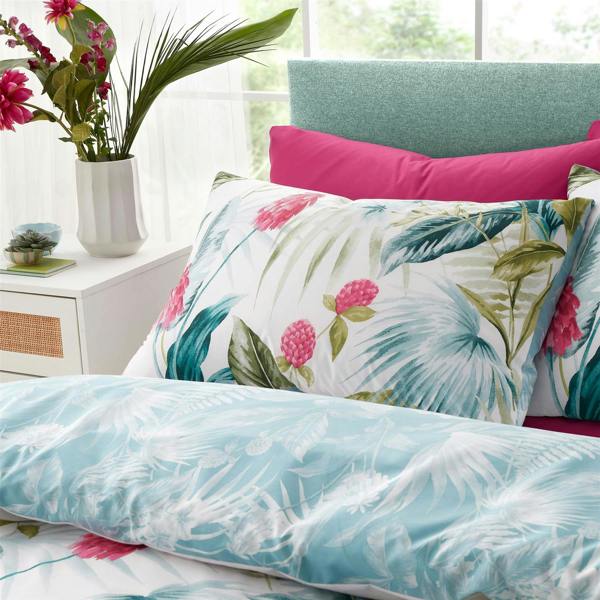 Aruba Tropical Floral Green Duvet Cover Set