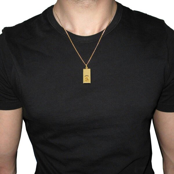 Christopher James of London 9ct Yellow Gold Large St Christopher Ingot With Optional Engraving and Chain