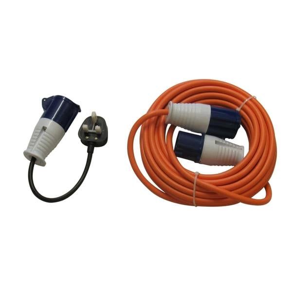 Caravan Mains Hook Up Cable 2.5MM X 10M (Adaptor Plug Extension Lead Motorhome Boat)