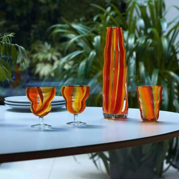 LSA Folk Wine Glass 230ml Set of 2 Multicolour