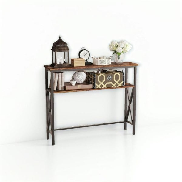 Modcraft Industrial Slim Console Table for Home and Garden