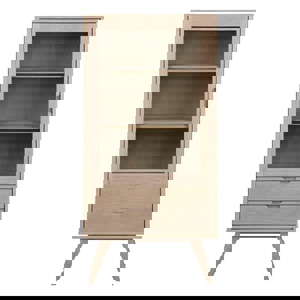 Furniture To Go A-Line Display Cabinet with 2 Drawers and 2 Shelves in White Oak