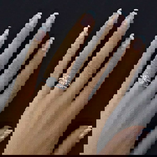 1888 Collection Platinum Brilliant Cut 0.89ct Diamond Split-Shoulders Cluster Ring DSC64