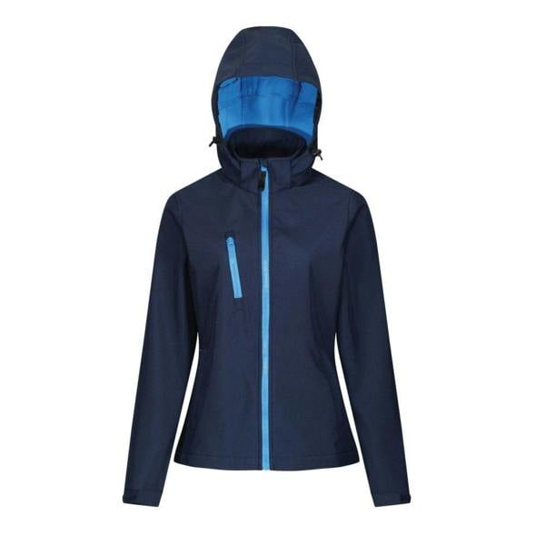 Regatta Womens/Ladies Venturer Hooded Soft Shell Jacket - Navy/French Blue