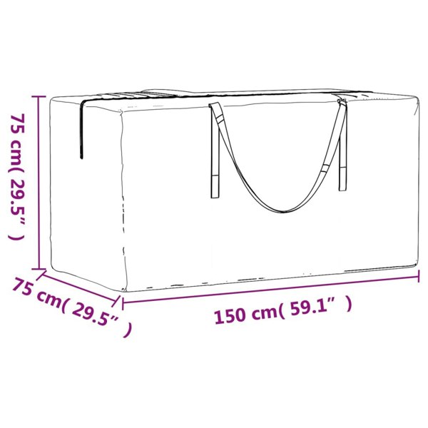 Berkfield Garden Cushion Storage Bags 2 pcs Black 150x75x75 cm Polyethylene
