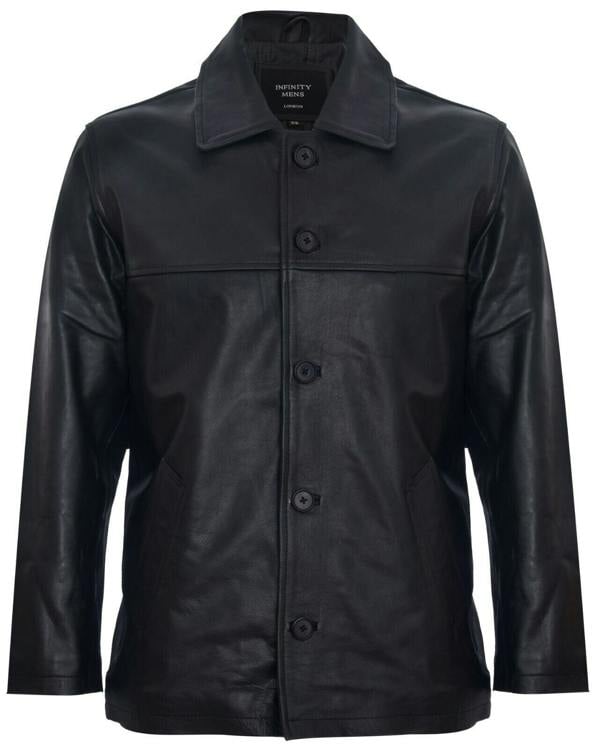 Infinity Leather Mens Classic Cowhide Leather Box Jacket
