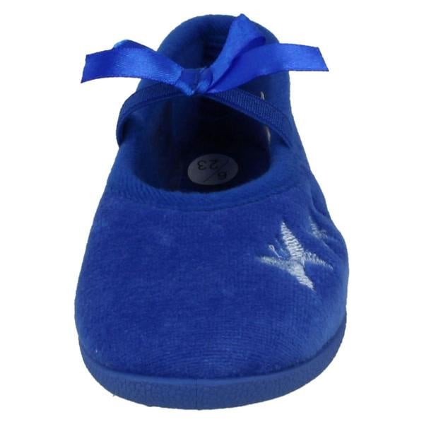 Spot On Infant Girls Spot On Slippers with Butterfly Stitching