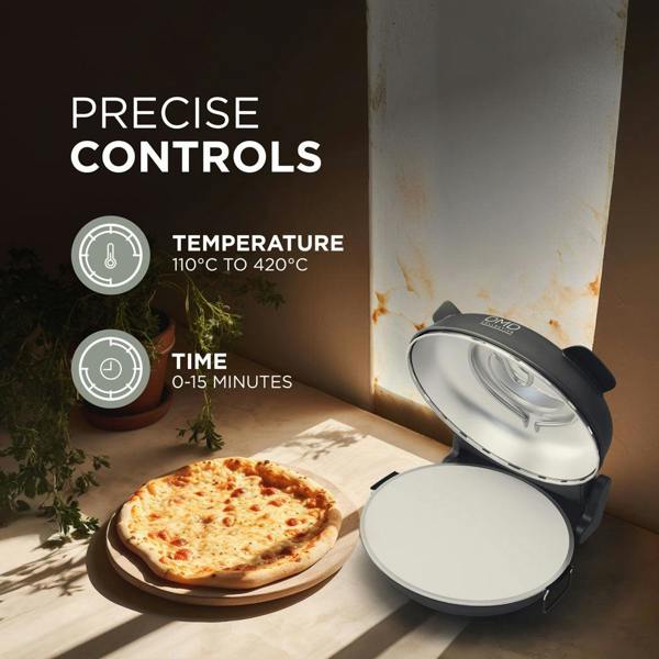 DMD Collective Electric Pizza Oven - 12”, Stone Bake, Thermostat and Paddles