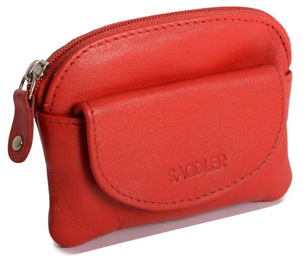 SADDLER Compact Leather Zip-Top Coin Purse "Molly" – Handmade by Saddler | RFID Protected & Gift Boxed | With Front Pocket & Interior Key Ring