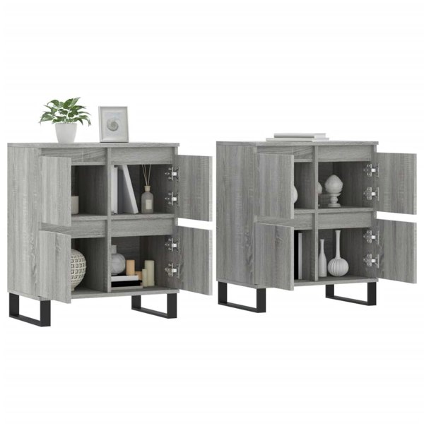 Berkfield Sideboards 2 pcs Grey Sonoma Engineered Wood