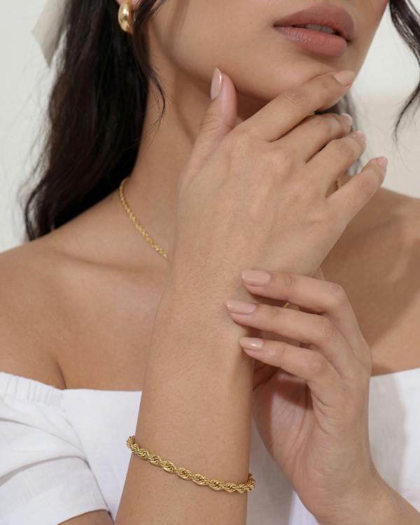 Elk & Bloom Twisted Rope Chain 14K Gold Bracelet