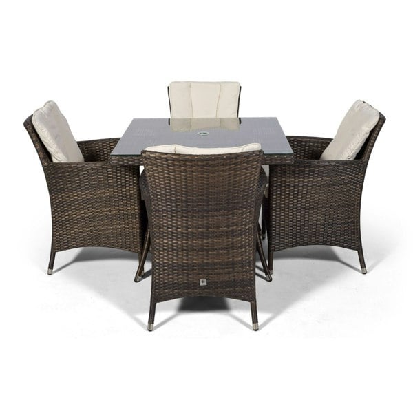 Giardino Savannah Square 4 Seater Rattan Patio Dining Set